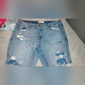 Distressed Blue Denim Jeans